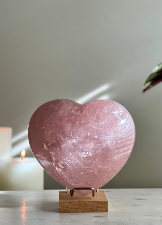 6" Rose Quartz Crystal Heart