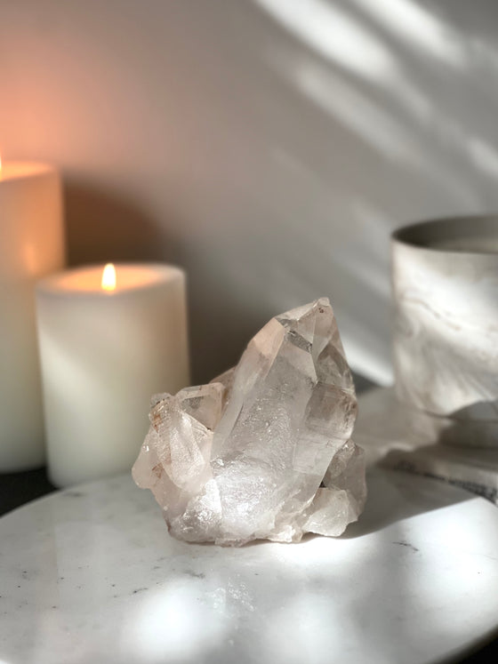 Pink Himalayan Samadhi Quartz Cluster
